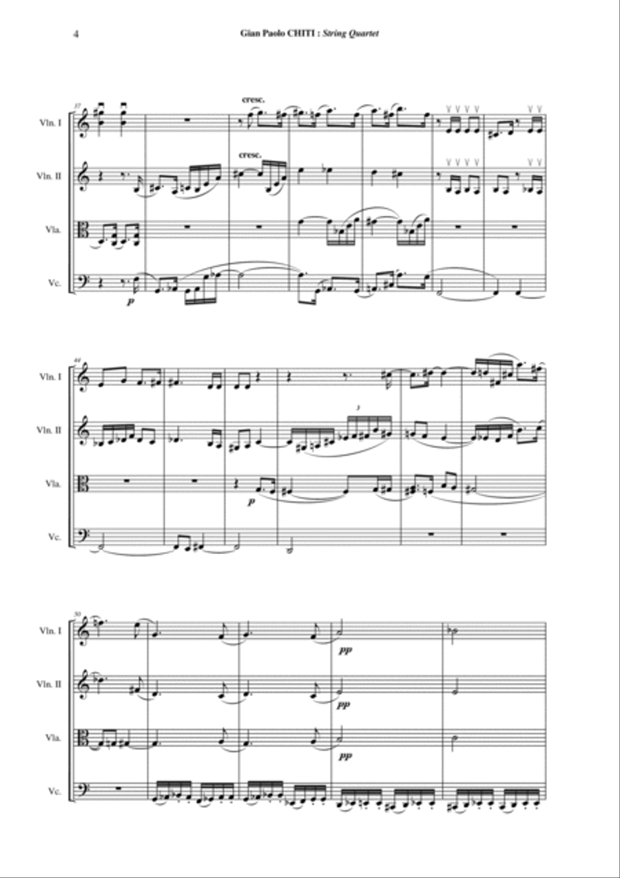 Gian Paolo Chiti : Quartetto per Archi, study score String Quartet scores gallery preview page 4
