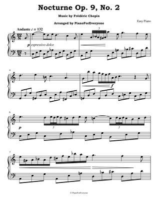 Nocturne Op. 9, No. 2 - Chopin (Easy Piano)
