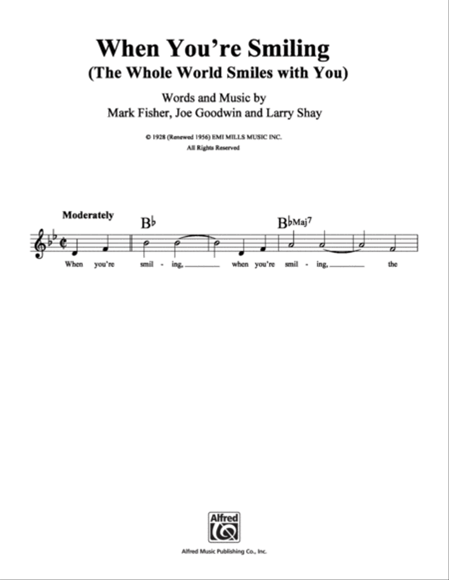 When You're Smiling (The Whole World Smiles with You) School and Community scores gallery preview page 1