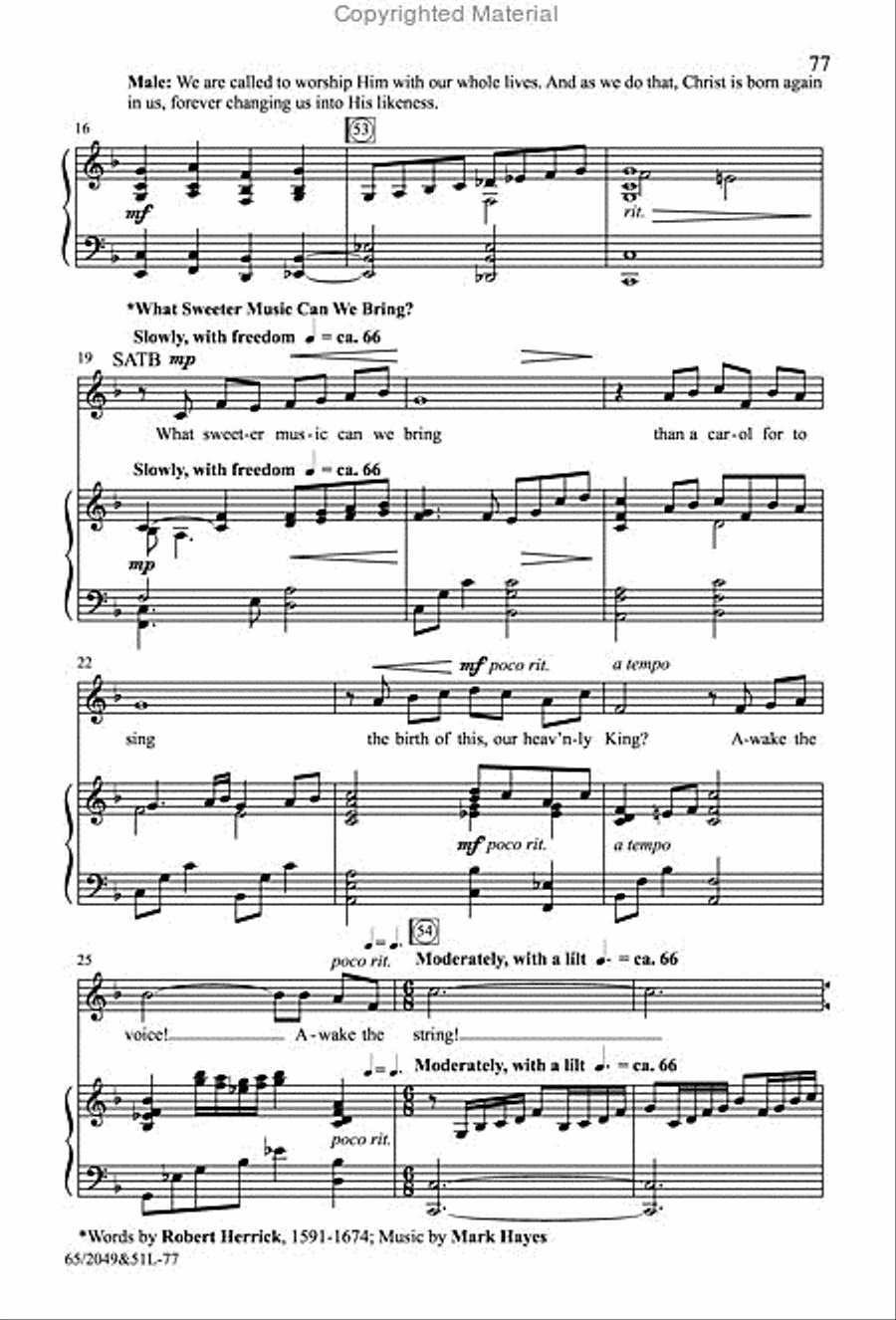 What Sweeter Music - SATB Score with Performance CD image number null