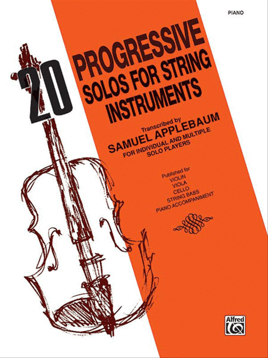 20 Progressive Solos for String Instruments Piano Solo scores gallery preview page 1