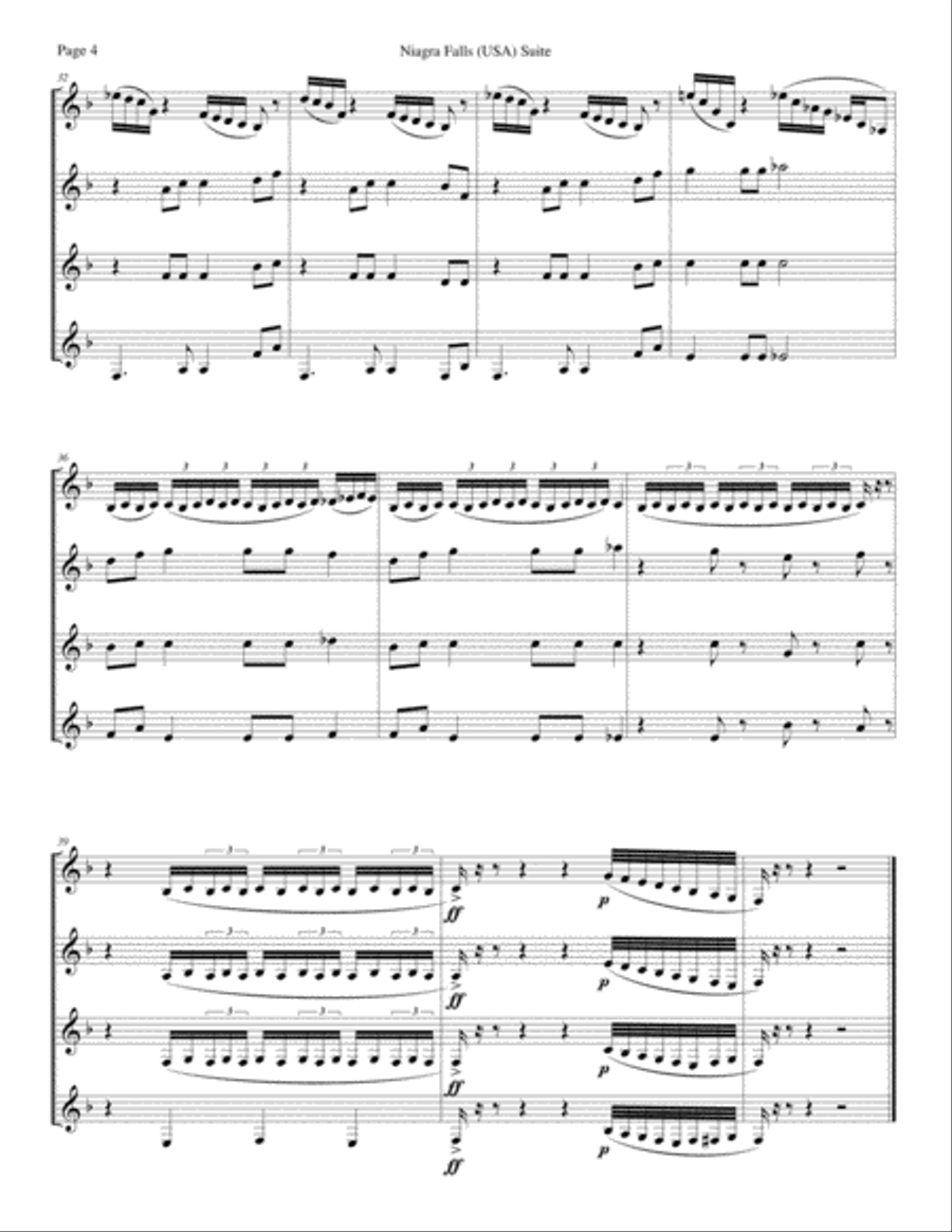 Niagara Falls Suite, USA, for Clarinet Quartet Clarinet Quartet scores gallery preview page 4