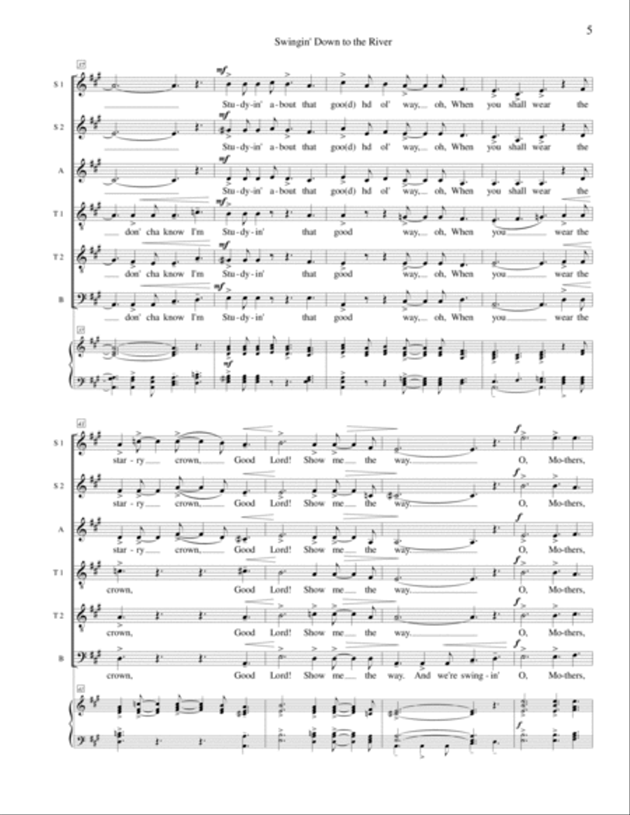 Swingin' Down to the River Divisi scores gallery preview page 5
