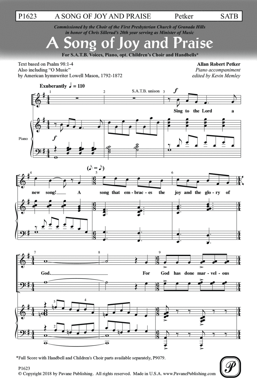 A Song Of Joy And Praise A Song Of Joy And Praise 4-Part scores gallery preview page 1