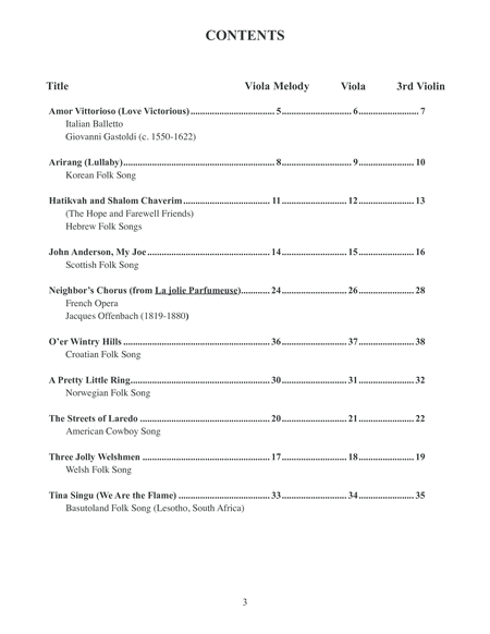 Music From Around The World For Solo & Ensemble, Viola-Violin