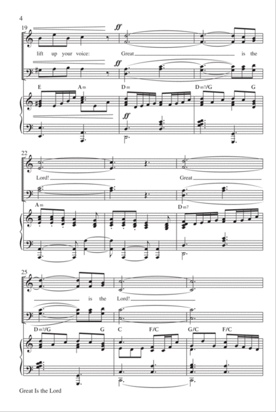 Great Is the Lord 4-Part scores gallery preview page 4