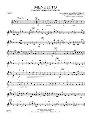 Menuetto (from Symphony Concertante) - Violin 2