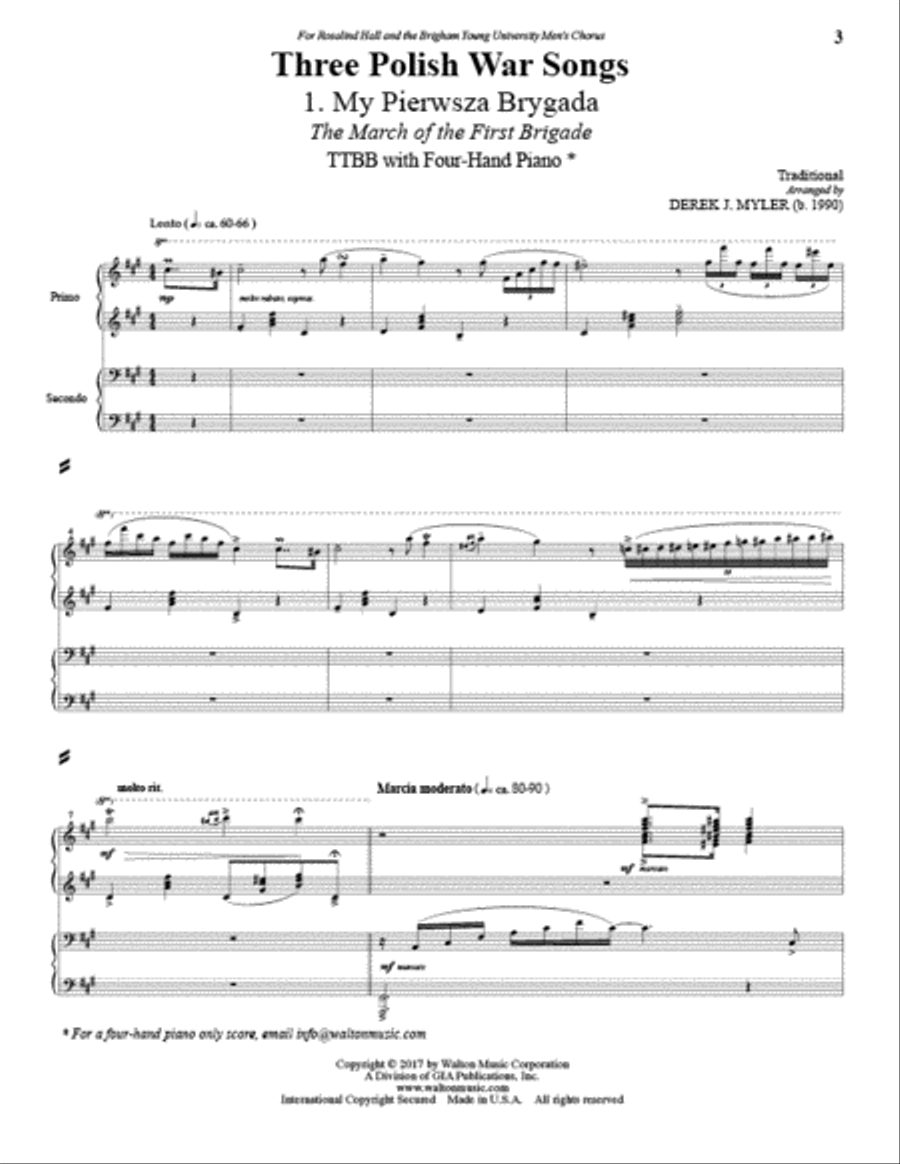 Three Polish War Songs (TTBB) TTBB scores gallery preview page 2