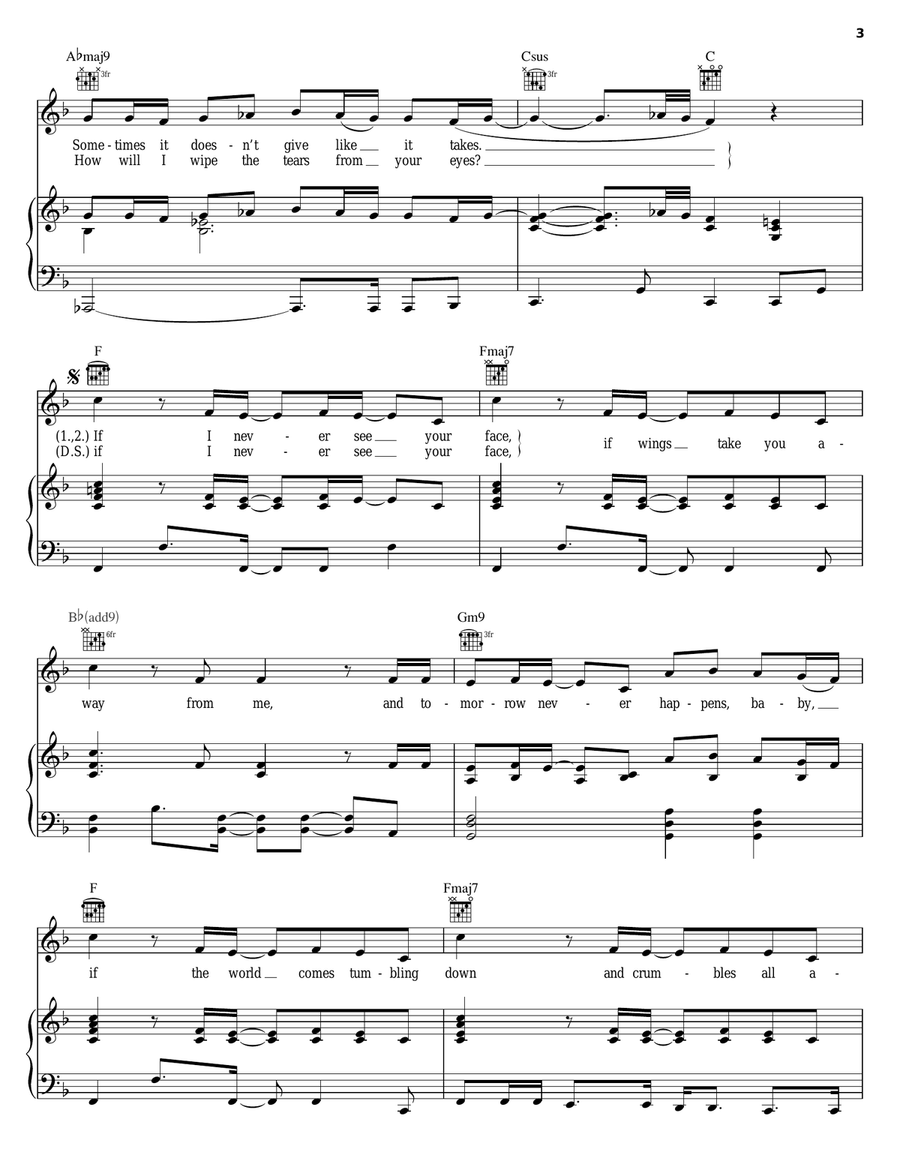 I Have Loved You Piano, Vocal, Guitar scores gallery preview page 3
