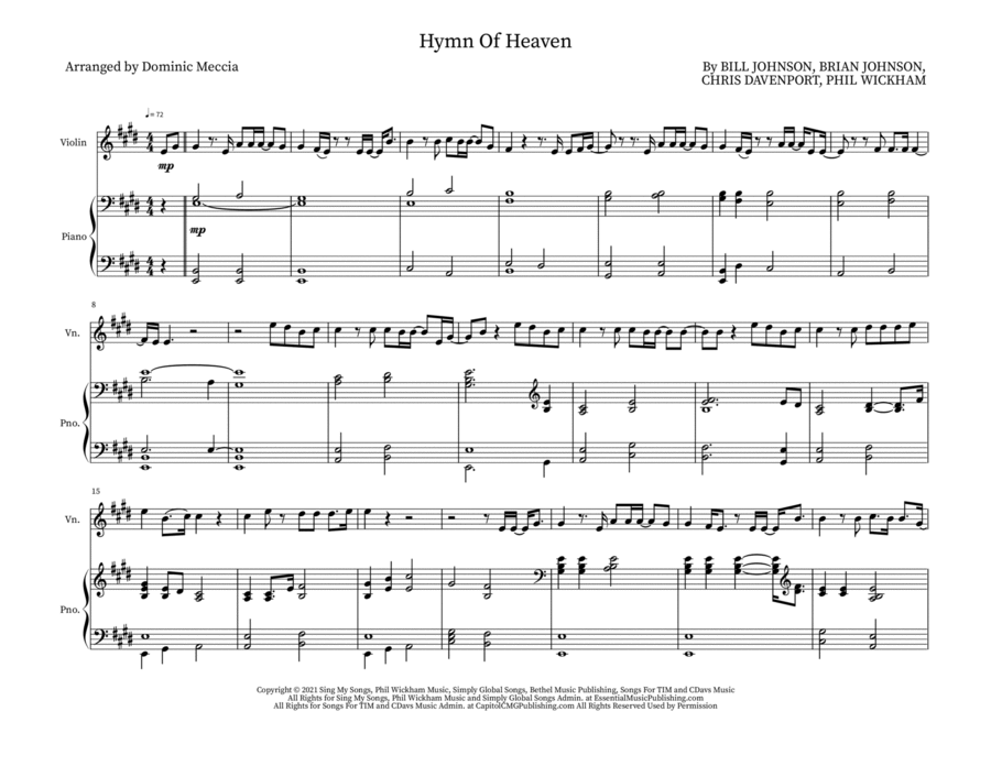 Hymn Of Heaven Hymn Of Heaven String Duet scores gallery preview page 1