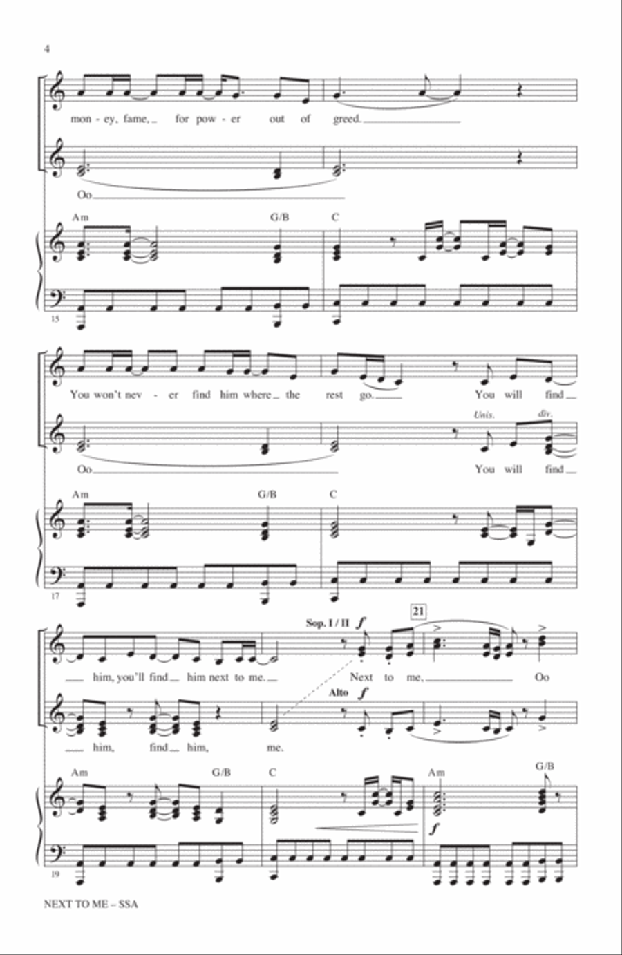 Next To Me SSA scores gallery preview page 3