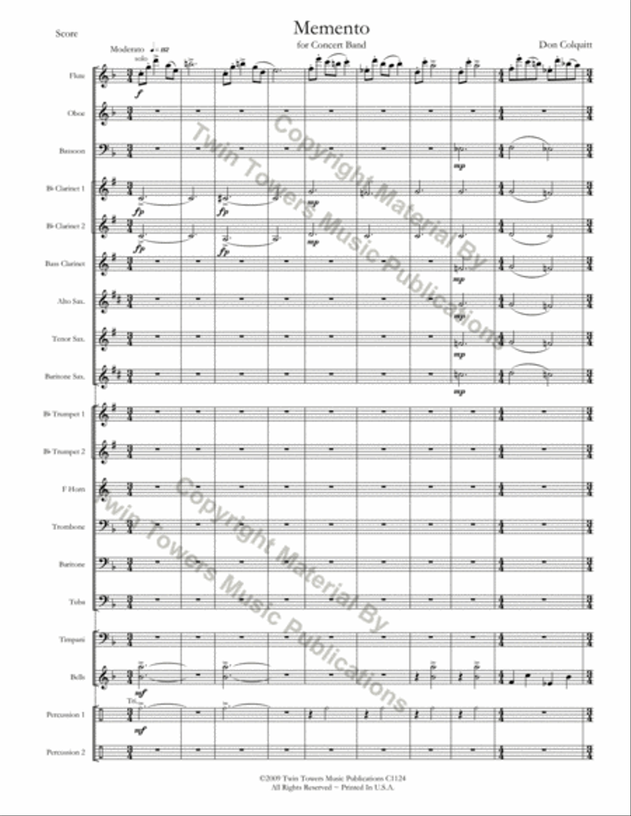 Memento Concert Band scores gallery preview page 3