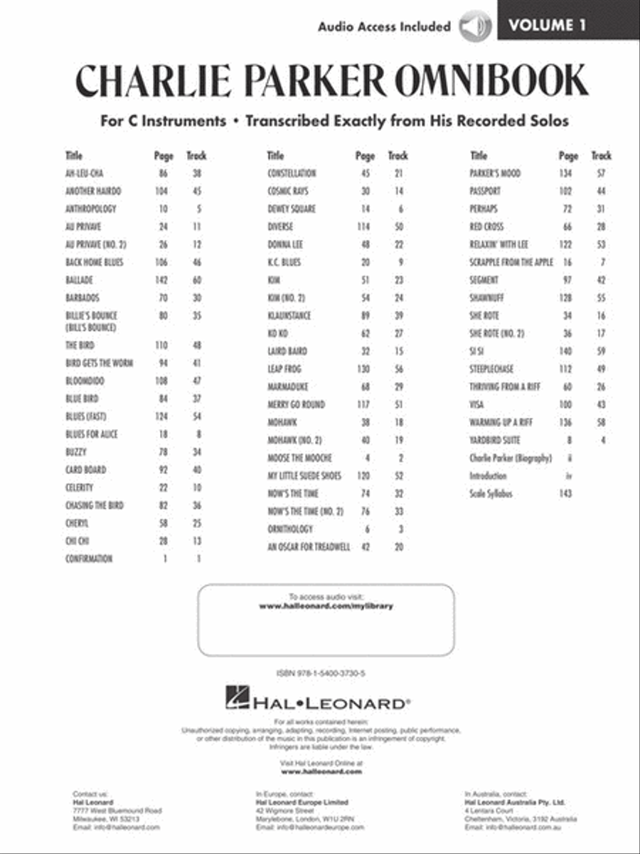Charlie Parker Omnibook – Volume 1 C Instrument scores gallery preview page 3