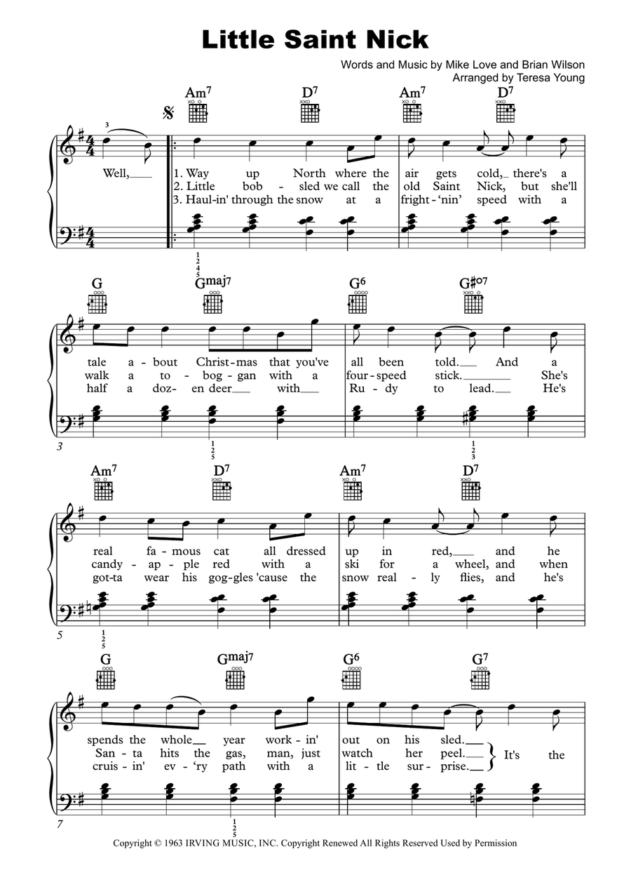 Little Saint Nick Piano, Vocal scores gallery preview page 1