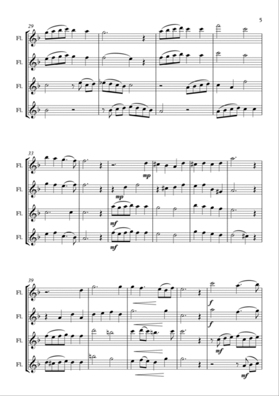Thine Is the Glory, for Flute Quartet Flute Quartet scores gallery preview page 5
