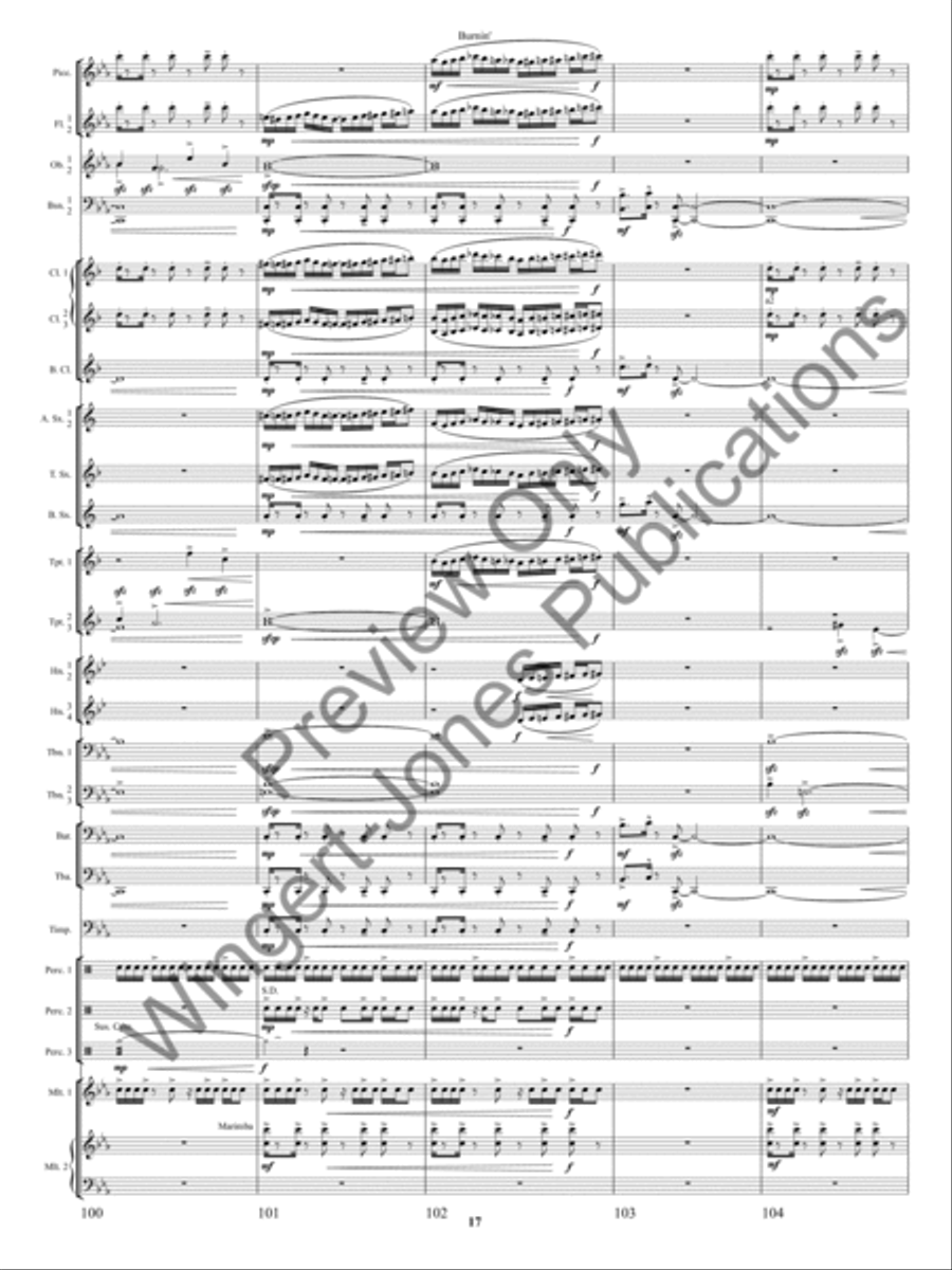 Burnin'! Burnin'! Concert Band scores gallery preview page 20