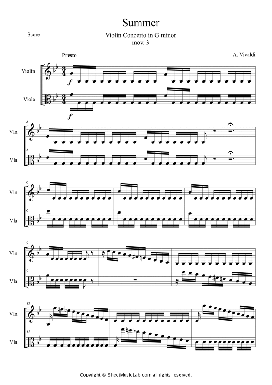 The Four Seasons: Summer 3rd Movement 