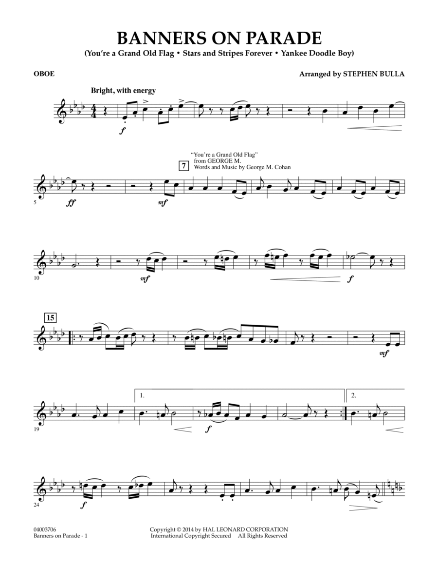 Banners on Parade - Oboe Banners on Parade - Oboe Concert Band scores gallery preview page 1