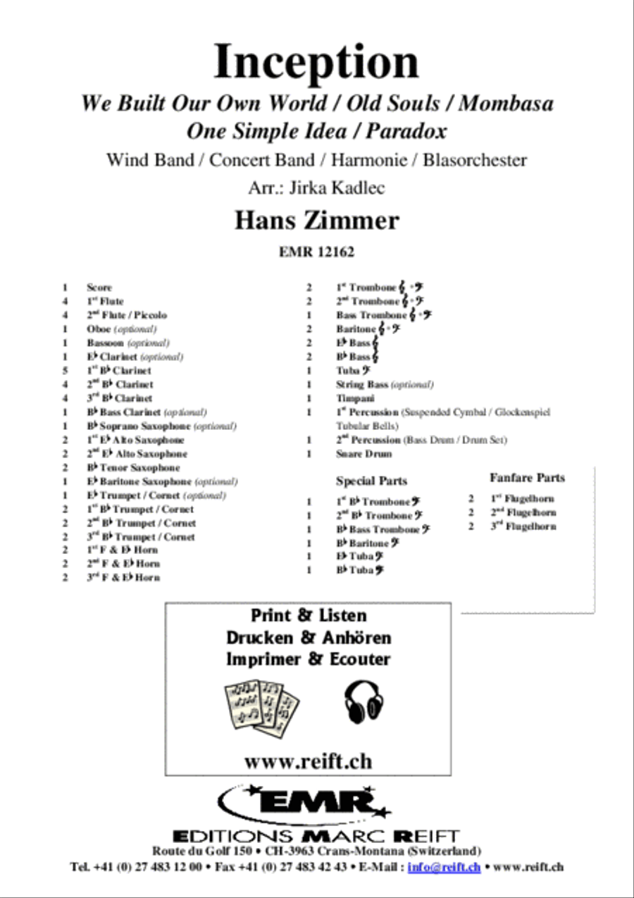 Inception Concert Band scores gallery preview page 2