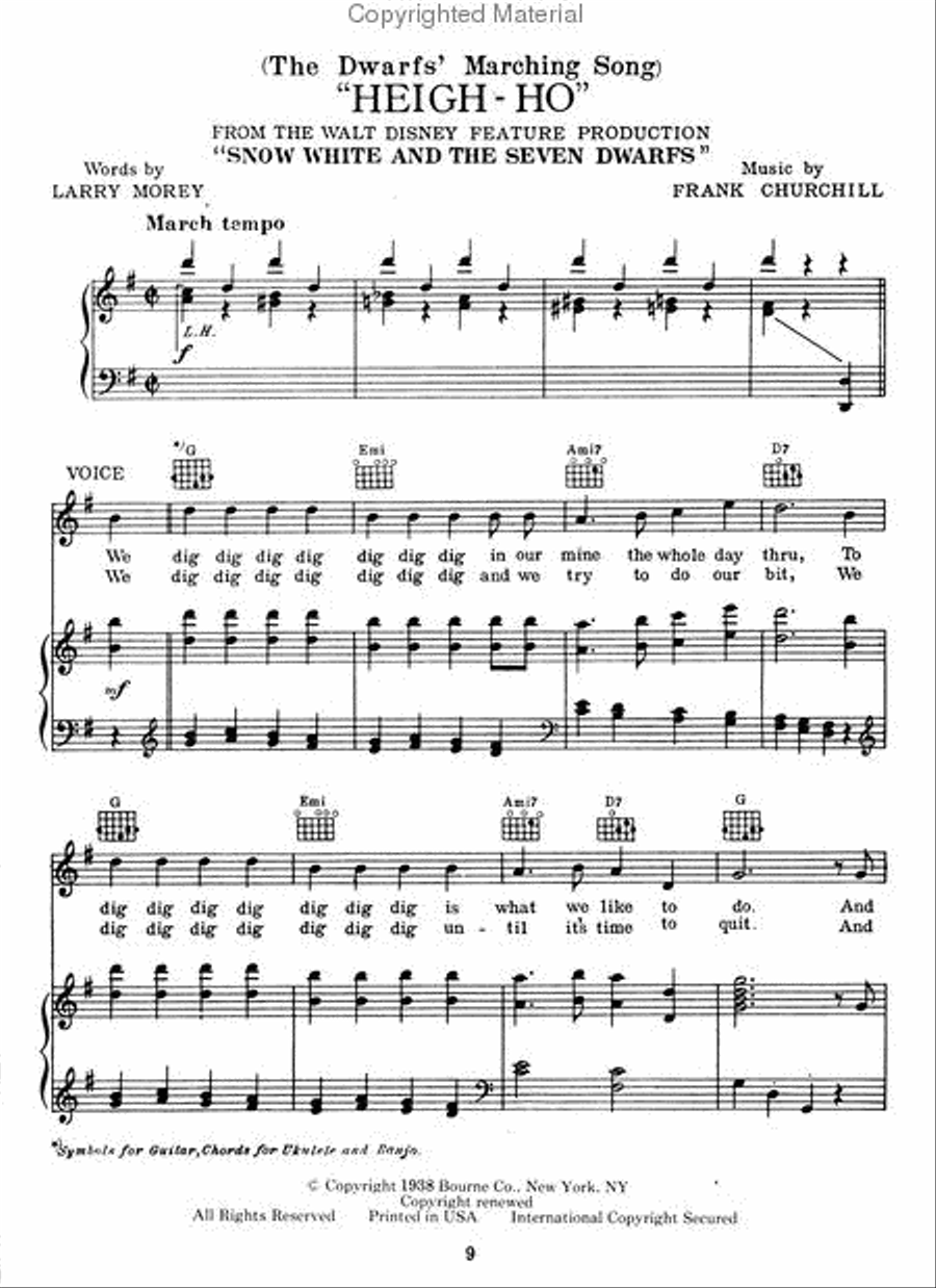 Snow White And The Seven Dwarfs (Original Souvenir Editions) Voice Solo scores gallery preview page 3