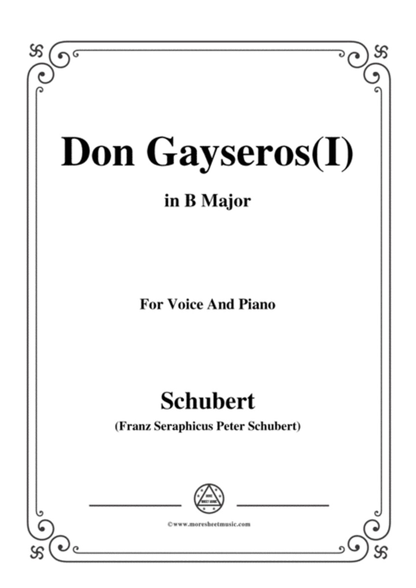Schubert-Don Gayseros(I),in B Major,D.93 No.1,for Voice and Piano image number null