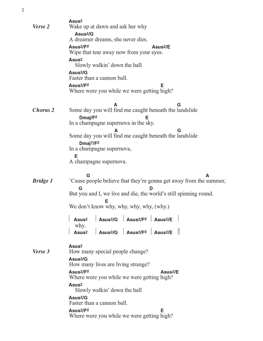 Champagne Supernova Champagne Supernova Guitar scores gallery preview page 2