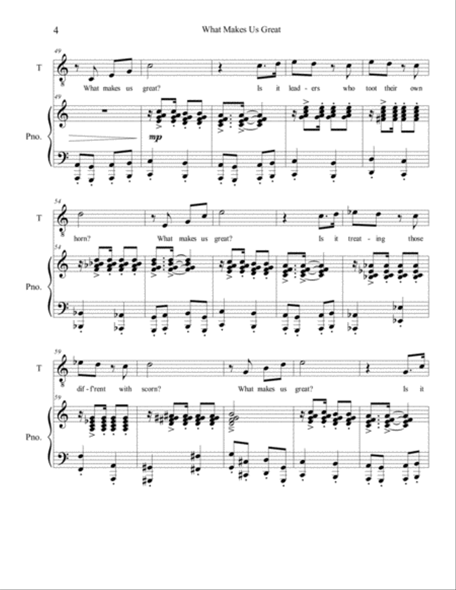 What Makes Us Great Tenor Voice scores gallery preview page 4