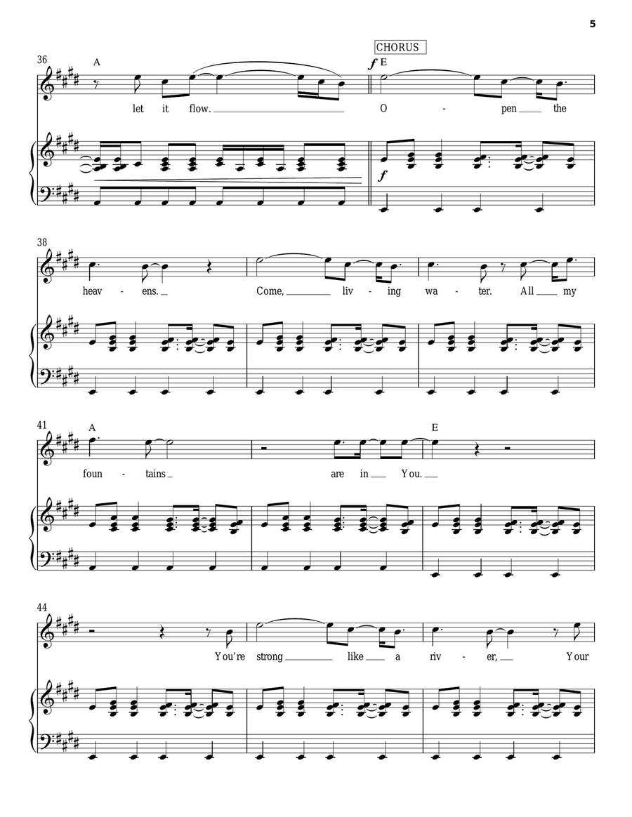 All My Fountains All My Fountains Piano, Vocal, Guitar scores gallery preview page 5