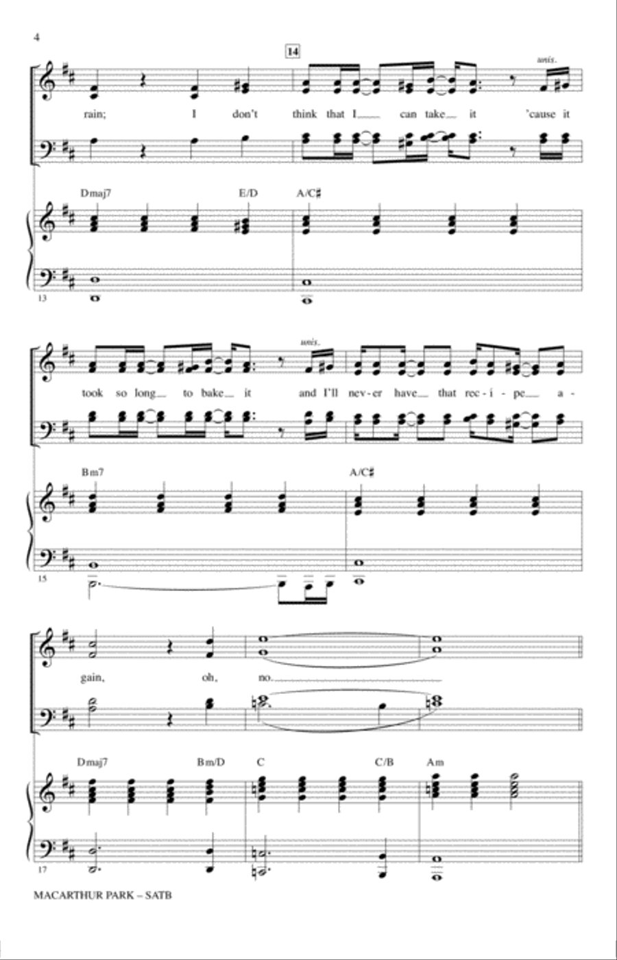 MacArthur Park (arr. Mark Brymer) 4-Part scores gallery preview page 3