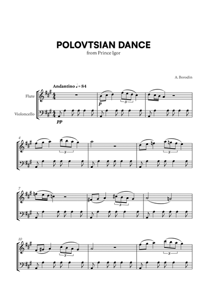 Polovtsian Dance (from Prince Igor) (for Flute and Cello) image number null
