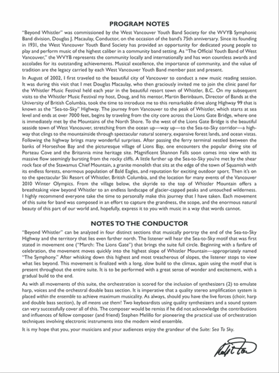 Beyond Whistler: Score Concert Band scores gallery preview page 2