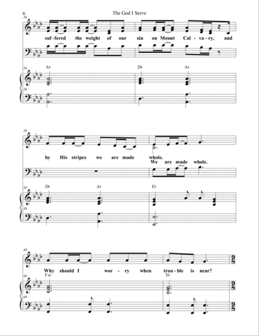 The God I Serve Soprano Voice scores gallery preview page 6