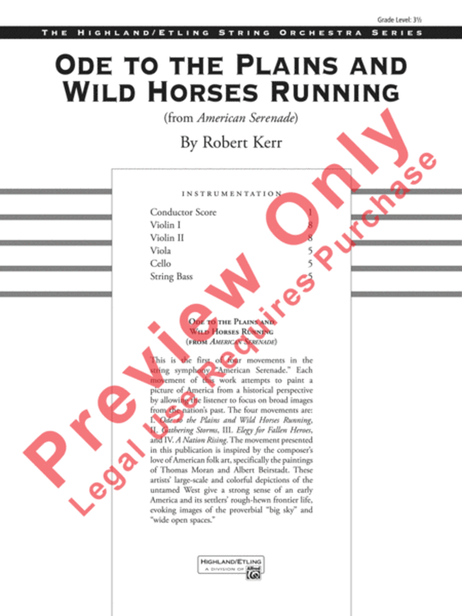 Ode to the Plains and Wild Horses Running (from American Serenade)