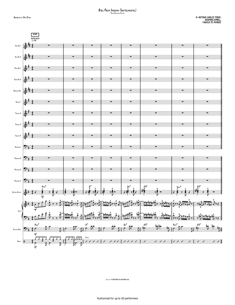 Girl From Ipanema (Instrumental) Large Ensemble scores gallery preview page 1