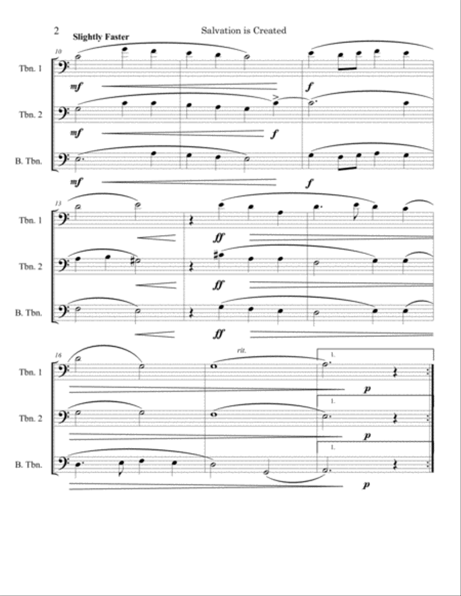 Salvation Is Created - Trombone Trio Trombone Trio scores gallery preview page 2