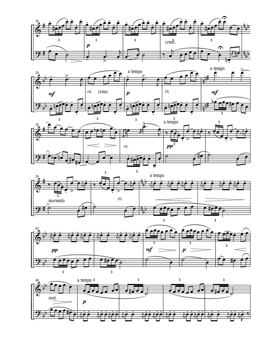 Espana, Music of Spain by Albeniz and Granados for flute and bassoon duet Woodwind Duet scores gallery preview page 3