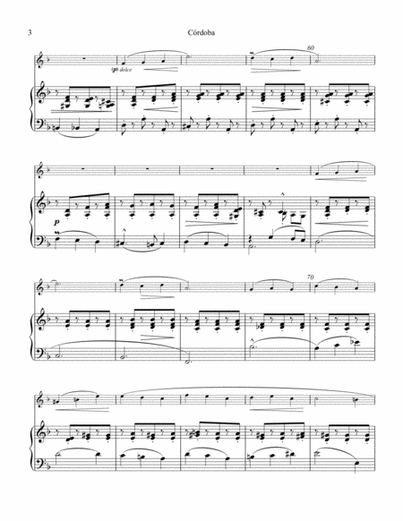 Cordoba from Cantos de Espana, Op. 232 for violin and piano image number null