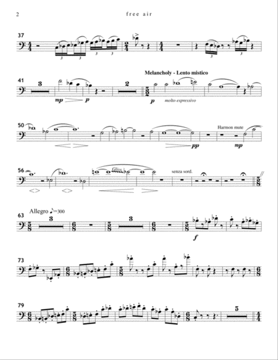 Free Air for trombone and organ Trombone Duet scores gallery preview page 2