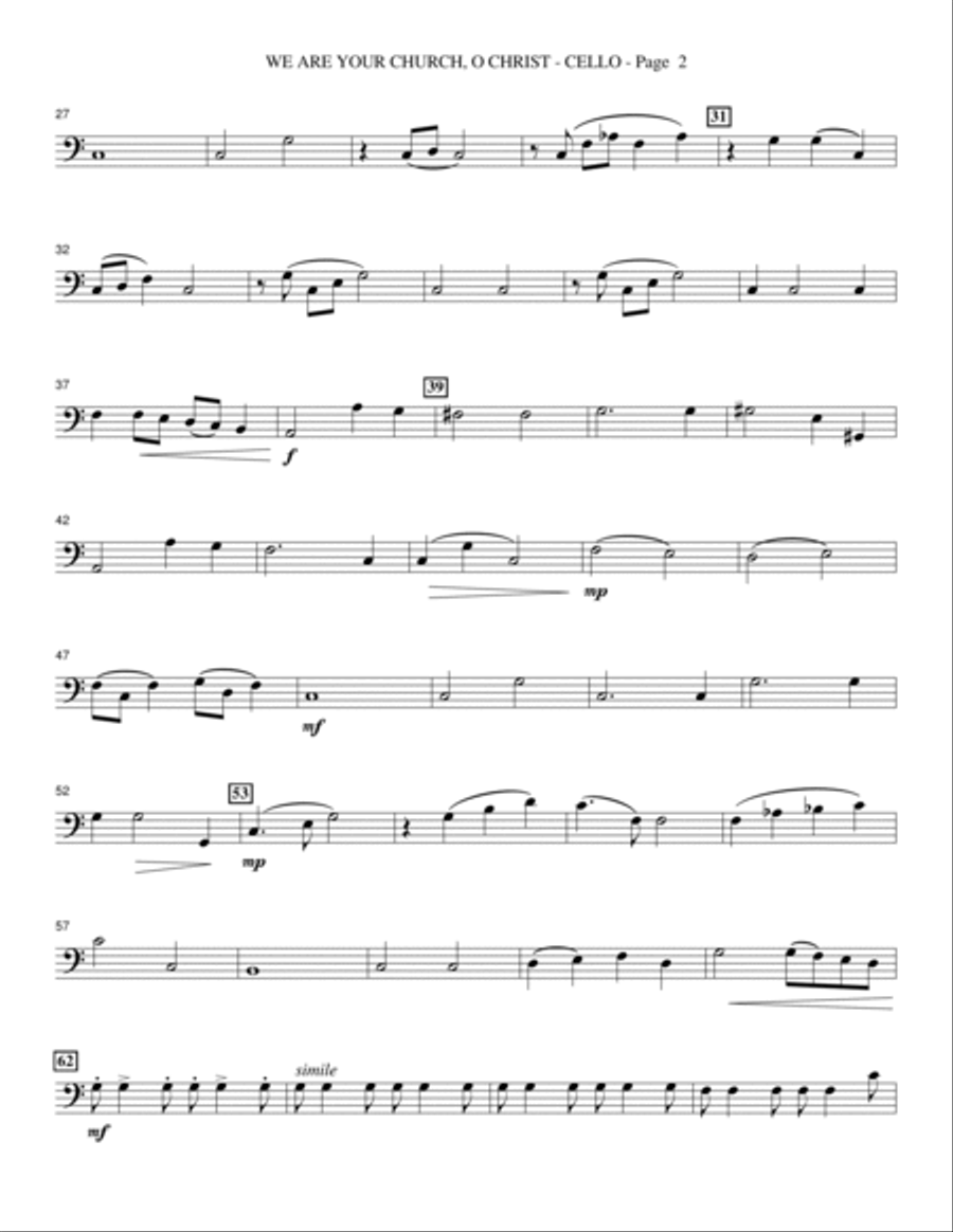 We Are Your Church, O Christ - Cello Choir scores gallery preview page 2