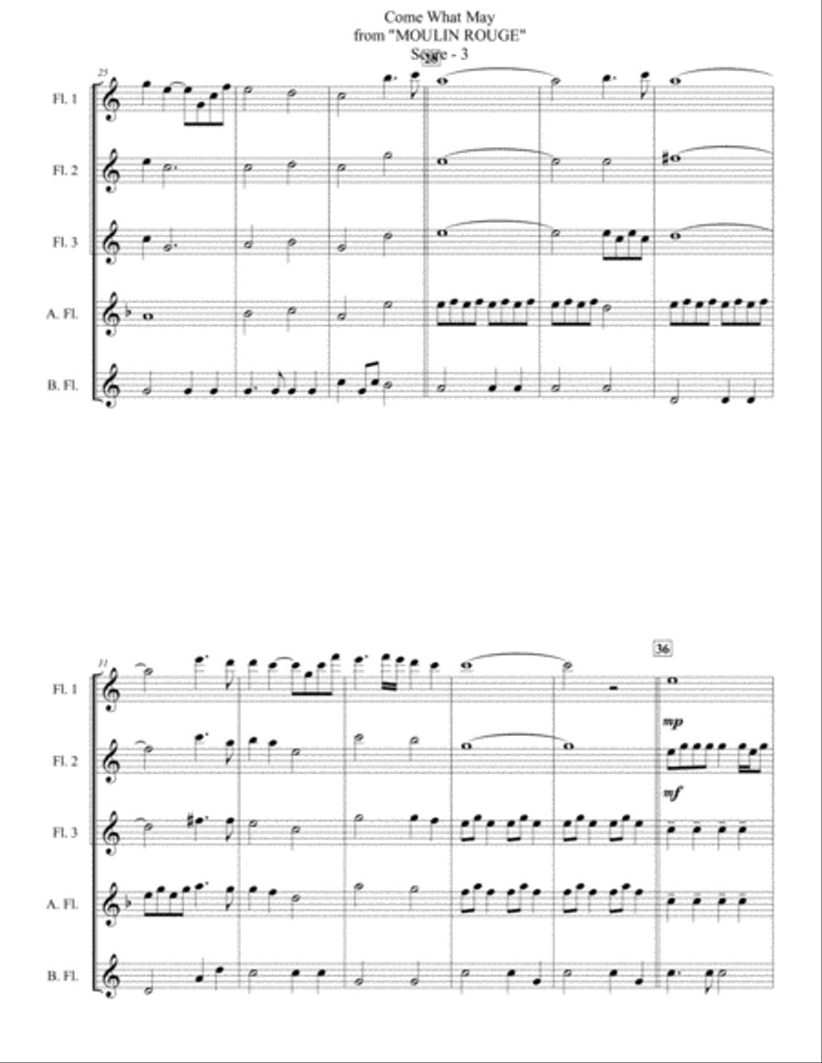 Come What May Come What May Woodwind Quintet scores gallery preview page 3