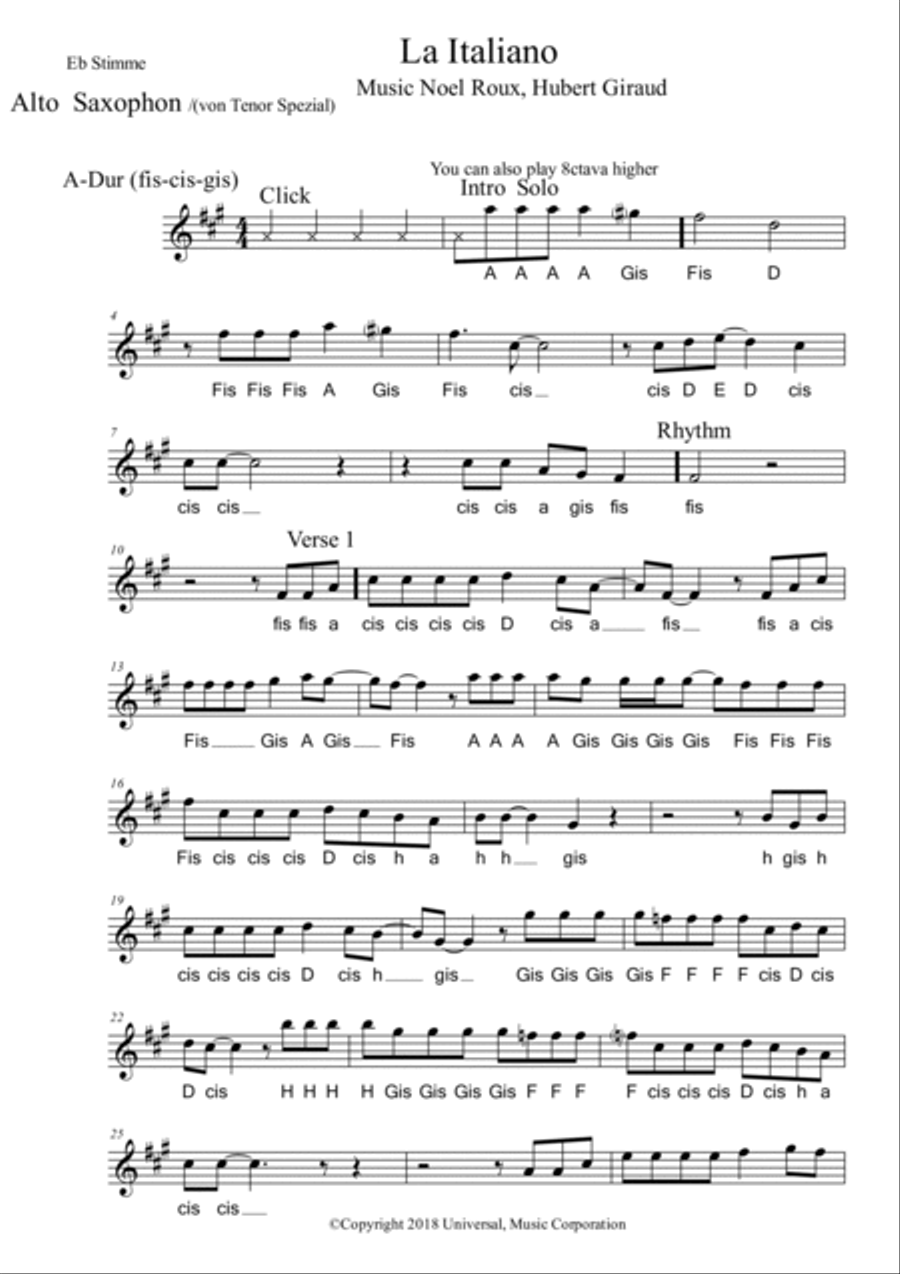 L' Italiano Tenor Saxophone scores gallery preview page 4