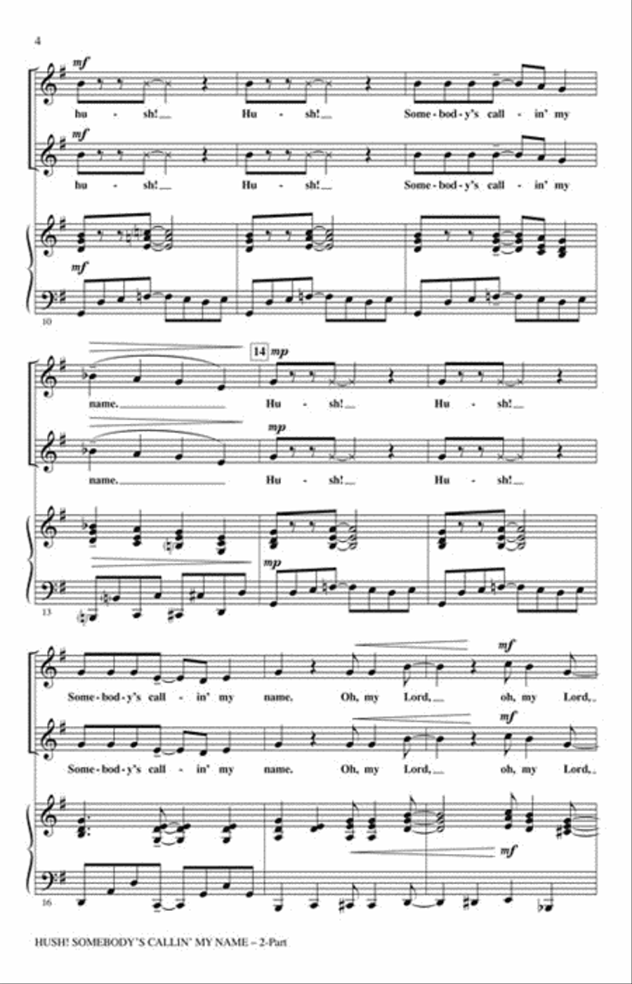 Hush! Somebody's Callin' My Name Choir scores gallery preview page 3