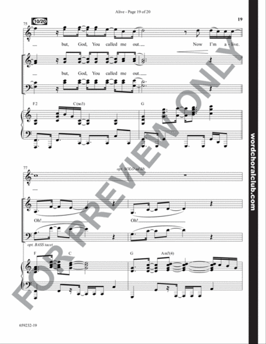 Alive - Anthem Alive - Anthem 4-Part scores gallery preview page 19