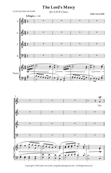 The Lords Mercy - for SATB Choir image number null