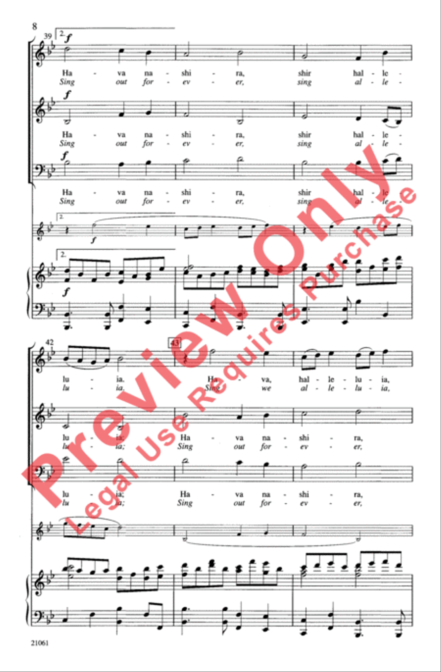 Hava Nashira 3-Part scores gallery preview page 7