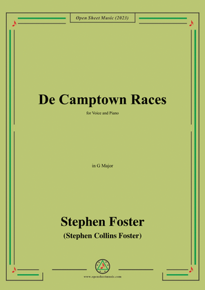 Book cover for S. Foster-De Camptown Races,in G Major