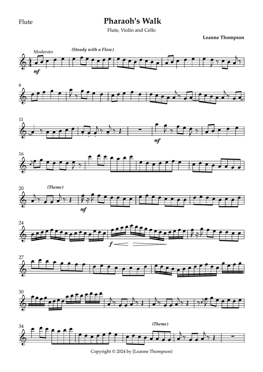 Pharaoh's Walk Chamber Music scores gallery preview page 6