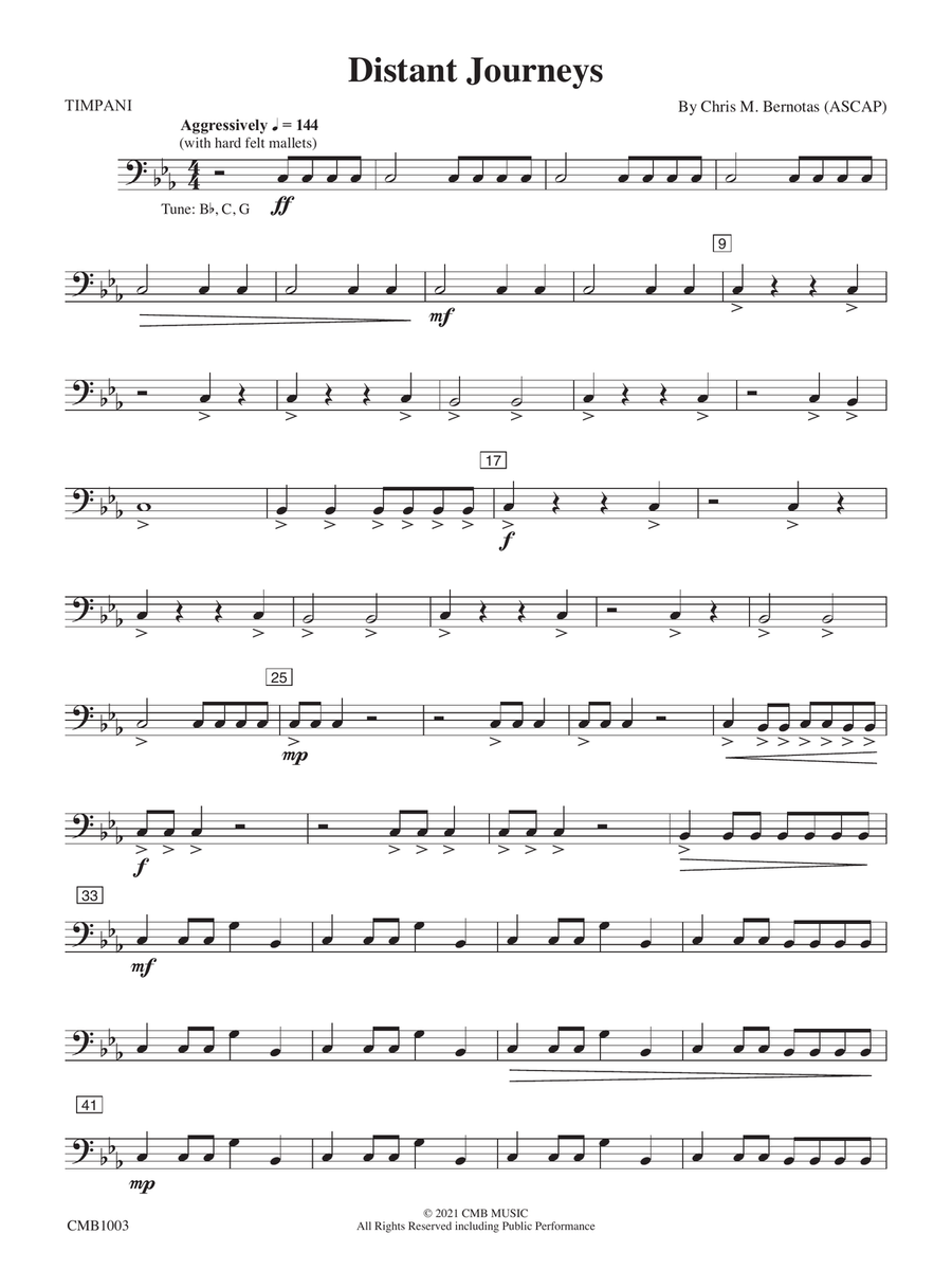 Distant Journeys: Timpani Concert Band - Digital Sheet Music