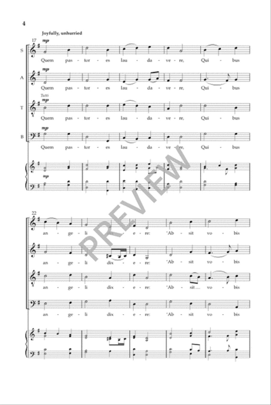 Quem pastores laudavere 4-Part scores gallery preview page 5