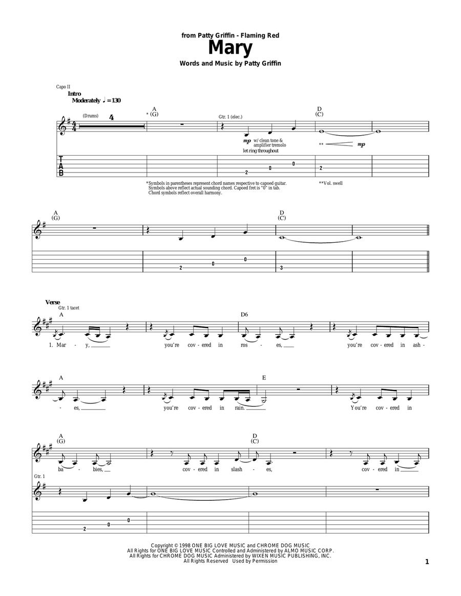 Mary Mary Acoustic Guitar scores gallery preview page 1
